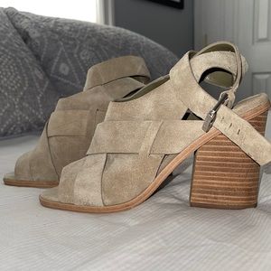 Sage Green Suede Ankle Wrap Sandals